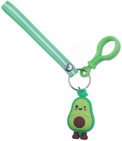 img 2 attached to 🥑 Soft PVC Key Ring Leaf Couple Keychain - Green Avocado 3D Key Chain Gift for Men and Women