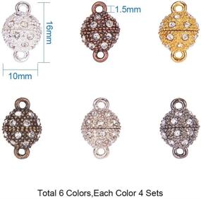 img 3 attached to 💎 PH PandaHall 24 Sets of 6 Colors Rhinestone Ball Magnetic Beads Clasp Buckle for Bracelet, Necklace, and Jewelry