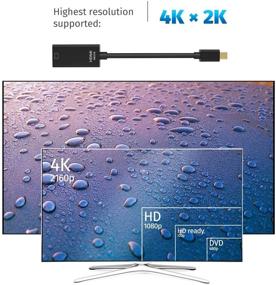 img 1 attached to 🔌 2 Пакет мини-адаптер DisplayPort на HDMI - Мини DP (совместимый с Thunderbolt) на HDMI 4Kx2K Конвертер с золотым покрытием для MacBook Pro, MacBook Air, Mac Mini, Microsoft Surface Pro 3/4