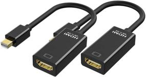 img 4 attached to 🔌 2 Пакет мини-адаптер DisplayPort на HDMI - Мини DP (совместимый с Thunderbolt) на HDMI 4Kx2K Конвертер с золотым покрытием для MacBook Pro, MacBook Air, Mac Mini, Microsoft Surface Pro 3/4