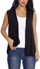 img 3 attached to 👚 Stylish Lightweight Women's Sleeveless Open Front Cardigan Vest - Perfect Layering Option