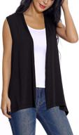 👚 stylish lightweight women's sleeveless open front cardigan vest - perfect layering option logo