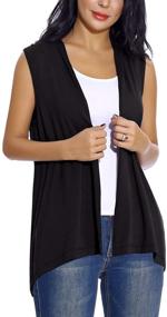 img 2 attached to 👚 Stylish Lightweight Women's Sleeveless Open Front Cardigan Vest - Perfect Layering Option
