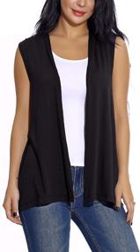 img 1 attached to 👚 Stylish Lightweight Women's Sleeveless Open Front Cardigan Vest - Perfect Layering Option