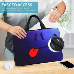 img 1 attached to iColor Smile Laptop Handle Bag - 14 15 15.4 15.6 inch Computer Protect Case Pouch Holder Notebook Sleeve Neoprene Cover Soft Carring Travel Case for Dell Lenovo Toshiba HP Chromebook ASUS Acer ICB-05