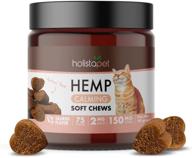 🐱 holistapet hemp calming chews for cats: 75 soft chews for anxiety & stress relief - made in usa - 150mg hemp oil treats for cats: separation, aggressive behavior, loud noises, thunder logo