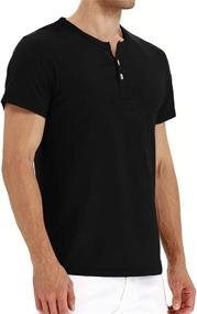 img 2 attached to 👕 Aiyino Men's Casual Henley T-Shirts with Sleeves - Optimal Clothing Choice