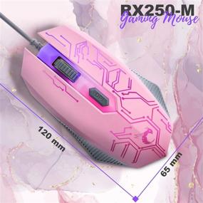 img 1 attached to 🎮 Pink Gaming Keyboard and Mouse Headset Headphones with Mouse Pad - 4in1 Edition Hornet RX-250: Wired LED RGB Backlight Bundle for Gamers, Xbox, PS4, PS5, Nintendo Switch Users