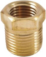 🔩 forney 75535 brass fitting: 1/4-inch female to 3/8-inch male npt - high-quality bushing for secure connection logo