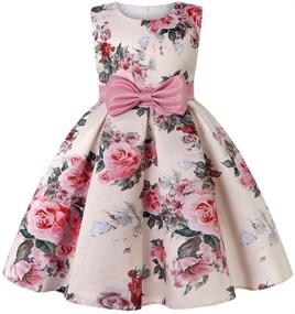 img 4 attached to 👗 VEOAY Girls Party Dresses: Puffy Toddler Girl Dress with Floral Print, Flower Design for 2-10Y