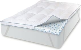 img 1 attached to 🛏️ BioPEDIC Plus Deluxe Full Size White Gel Memory Foam and Fiber Bed Topper - Enhance Sleep Comfort by 3 Inches