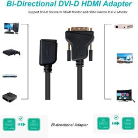 img 2 attached to 🔌 DVI в HDMI двунаправленный переходник с золотым покрытием: Benfei DVI-D мужской разъем в HDMI женский разъем с качественным кабелем