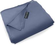 wonap queen size bamboo weighted blanket duvet cover, 60''x80'', ultra soft cooling in folkstone grey with 12 ties logo