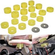 enhance your ford f250 f350's stability with kf04050bk polyurethane body 🚛 mount bushing kit – 1999-2017 2wd and 4wd yellow polyurethane body mounts logo