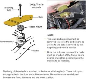 img 1 attached to Enhance your Ford F250 F350's Stability with KF04050BK Polyurethane Body 🚛 Mount Bushing Kit – 1999-2017 2WD and 4WD Yellow Polyurethane Body Mounts