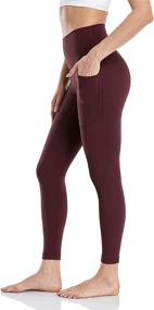 img 2 attached to 🩴 HeyNuts Hawthorn Athletic Women's Essential High Waisted Yoga Leggings – 7/8 Length Workout Pants with Side Pockets – 25'' Comfort and Functionality