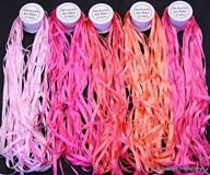 🎀 threadnanny 5 spools of 100% pure silk ribbons - pink tones - 50 mts x 7mm size logo