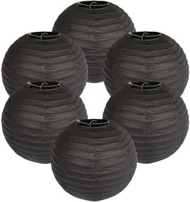 img 4 attached to Decorative Round Chinese Japanese Paper Lantern (6Pc) (Black