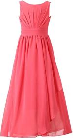 img 4 attached to 🌹 Optimized Search: Rose Chiffon Junior Bridesmaid Girls' Dresses in Happy Clothing