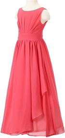 img 2 attached to 🌹 Optimized Search: Rose Chiffon Junior Bridesmaid Girls' Dresses in Happy Clothing