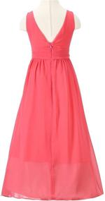 img 1 attached to 🌹 Optimized Search: Rose Chiffon Junior Bridesmaid Girls' Dresses in Happy Clothing