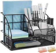 🖥️ aupsen desk organizers and accessories - enhanced desktop organizer with 6 compartments + 1 large sliding drawer for home, office, or school (black) logo
