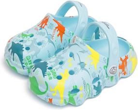 img 4 attached to 🦖 Mitchz Kids Dinosaur Clogs - Unisex Garden Beach Pool Slides Sandals Toddler Slippers Water Shoes