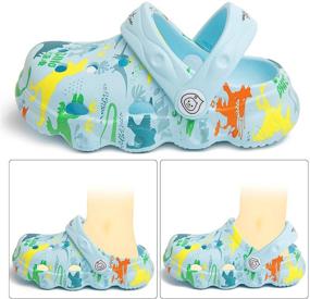 img 3 attached to 🦖 Mitchz Kids Dinosaur Clogs - Unisex Garden Beach Pool Slides Sandals Toddler Slippers Water Shoes