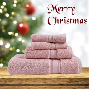 img 3 attached to 🛀 Premium Blush Bathroom Towel Set - 4 Piece Soft Cotton Towels for Quick Dry and Extra Absorbency