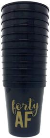 img 1 attached to 🎉 40 AF Birthday Cups - Set of 12 Black 16oz Stadium Cups, Perfect for Birthday Parties & Decorations