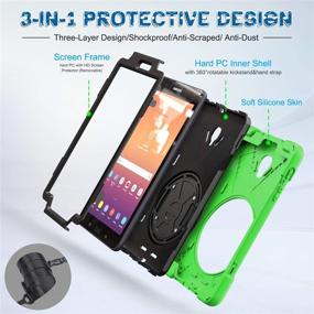 img 2 attached to 📱 Enhanced Drop Protection Rugged Case for Samsung Galaxy Tab A 8.0 Inch 2017 - 360 Degrees Rotatable Stand & Heavy Duty Cover (Green)