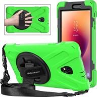 📱 enhanced drop protection rugged case for samsung galaxy tab a 8.0 inch 2017 - 360 degrees rotatable stand & heavy duty cover (green) logo