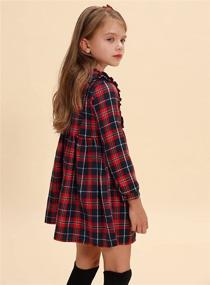 img 2 attached to 👗 Girls' Cotton Christmas Winter Sleeve Clothing for Dresses