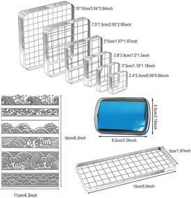 img 3 attached to 🎨 Cooyeah 15 Pieces Acrylic Stamp Blocks Tools Set: Clear Blocks, Silicone Stamps, Ink Pads - Perfect for DIY Crafts and Scrapbooking