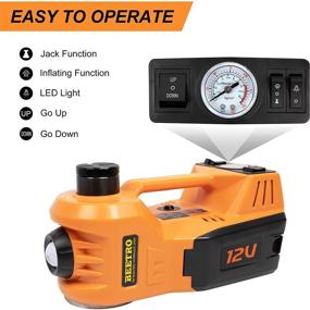 img 2 attached to 🚗 BEETRO 3 in 1 Electric Hydraulic Car Jack with Tire Inflator Pump, 5T (11000 lbs) Floor Jack, DC 12V Emergency Car Jack for Tire Change, Lifting Range 6-17.7 inch