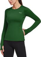 👕 baleaf women's thermal fleece tops - long sleeve running athletic shirt with thumbholes and zippered pocket logo