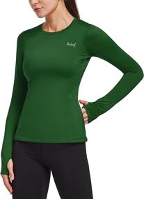 img 4 attached to 👕 BALEAF Women's Thermal Fleece Tops - Long Sleeve Running Athletic Shirt with Thumbholes and Zippered Pocket