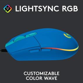img 3 attached to 🖱️ Мышь для игр Logitech G203 синего цвета с проводом, 8 000 DPI, LIGHTSYNC RGB с эффектом радуги, 6 программируемых кнопок, встроенная память, картографирование экрана, совместима с ПК/Мак компьютерами и ноутбуками