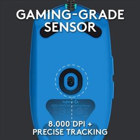 img 2 attached to 🖱️ Мышь для игр Logitech G203 синего цвета с проводом, 8 000 DPI, LIGHTSYNC RGB с эффектом радуги, 6 программируемых кнопок, встроенная память, картографирование экрана, совместима с ПК/Мак компьютерами и ноутбуками