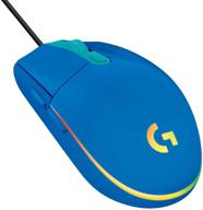 🖱️ logitech g203 blue wired gaming mouse, 8,000 dpi, lightsync rgb with rainbow optical effect, 6 programmable buttons, on-board memory, screen mapping, compatible with pc/mac computers and laptops logo