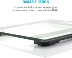 img 3 attached to 📏 Tenergy High Precision Digital Bathroom Scale with Step-On Technology, Tempered Glass Platform, Backlit LCD Display, 400-Pound Capacity - Includes Body Measuring Tape & Batteries