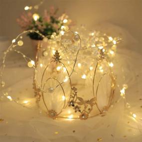 img 1 attached to Pearl String Lights for Christmas - 40 LED Decorative Fairy Light with 8 Modes - 🎄 USB & Battery Powered - 13ft Twinkle Lights Decor with Remote Control Timer for Party and Bedroom Decoration