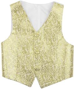 img 4 attached to 👔 Gentleman Pattern Boys' Wedding Waistcoat by FEESHOW: Stylish Clothing for Special Occasions