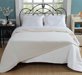 img 1 attached to 🛌 100% Soft Premium Ringspun Cotton Thermal Blanket - King Size - Ivory - Snuggle in These Super Soft Cozy Cotton Blankets - Ideal for Layering Any Bed - Provides Long-lasting Comfort and Warmth