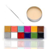 🎃 ccbeauty sfx makeup kit: professional oil based face paint palette for halloween special effects - 12 colors, fake wound scars wax, spatula tool included logo
