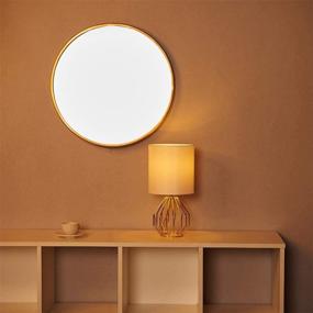 img 1 attached to 💡 Modern Gold Bedside Lamp Set with Hollowed Out Design - COTULIN Table Lamp, Metal Base, White Fabric Shade for Living Room & Bedroom (Set of 2)