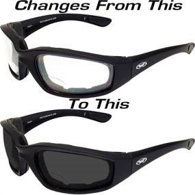 img 2 attached to 🕶️ Global Vision Kickback Z: Clear to Smoke Bifocal Padded Riding Glasses with ANSI Z87.1 Rated Photochromic Lens (+1.5 bifocal)