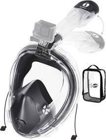 img 4 attached to 🤿 Upgraded Full Face Snorkel Mask - Lightweight, Easy-Breathing, Leak-proof, Fog-free, 180° Panoramic View - with Camera Mount, Earplugs, Portable Bag - All-in-One Set for Snorkeling, Swimming, Beginners