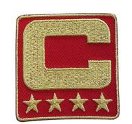 ⚽️ enhance your jersey with the red captain c patch - all gold, perfect for football, baseball, and hockey logo
