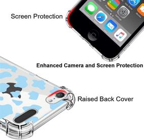 img 2 attached to 🐄 KANGHAR iPod Touch 7/6 Case - Blue Cow Print Cute Pattern - Shockproof Clear - Full Body Protection Cover